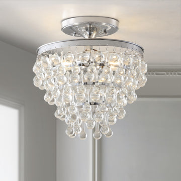 Toronto Metal/Crystal LED Flush Mount - JONATHAN Y